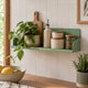 Mensola metallica color salvia da parete design moderno 40x15x12 cm - Pop