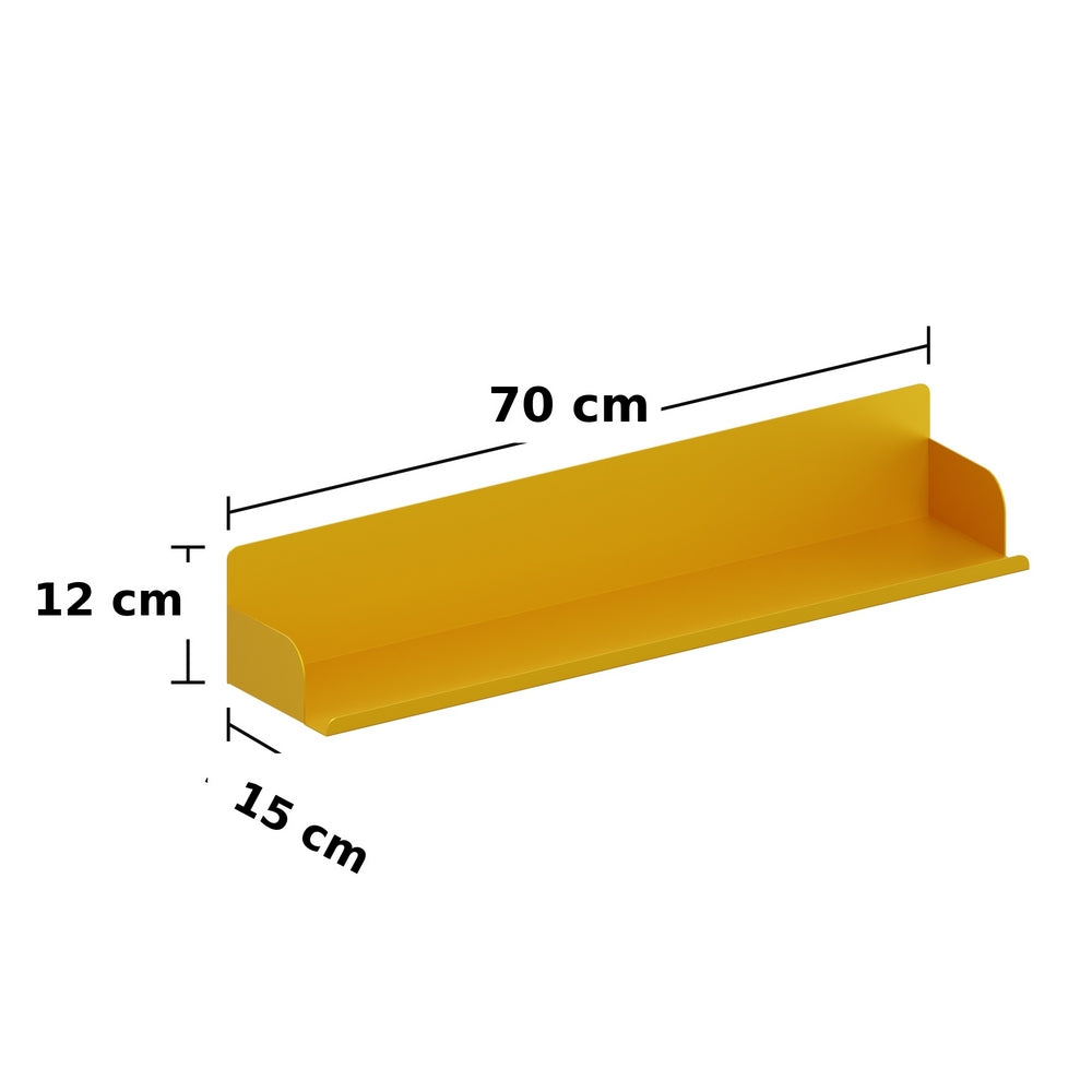 Mensola in metallo da muro 70x15x12cm senape - Pop