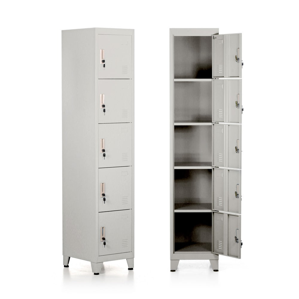 Armadietto metallico 5 ante grigio