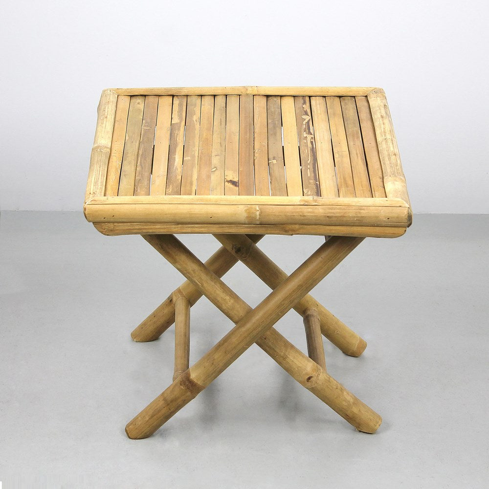 Tavolino pieghevole in legno di bamboo 39x39x32 cm
