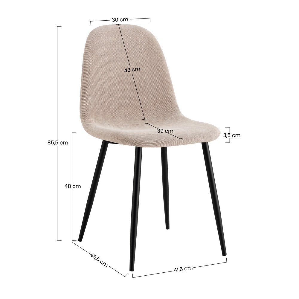 Set da 4 sedie design da salotto imbottite - Bella