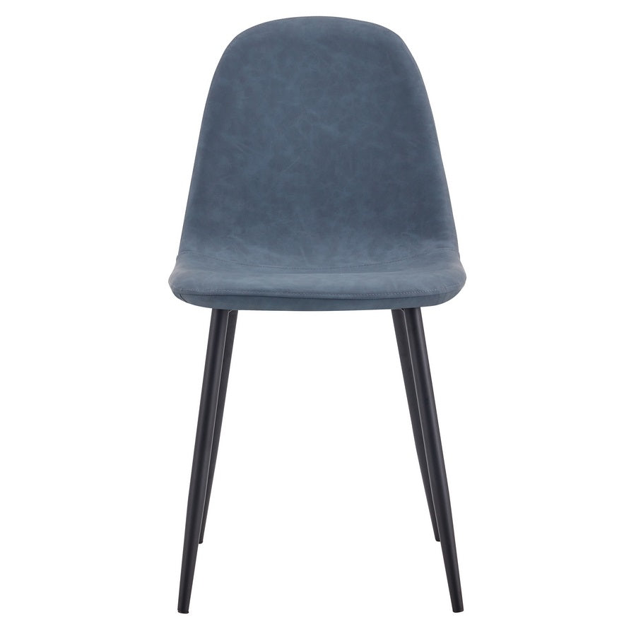 Sedie sala da pranzo moderne 4 pz in ecopelle blu - Bella