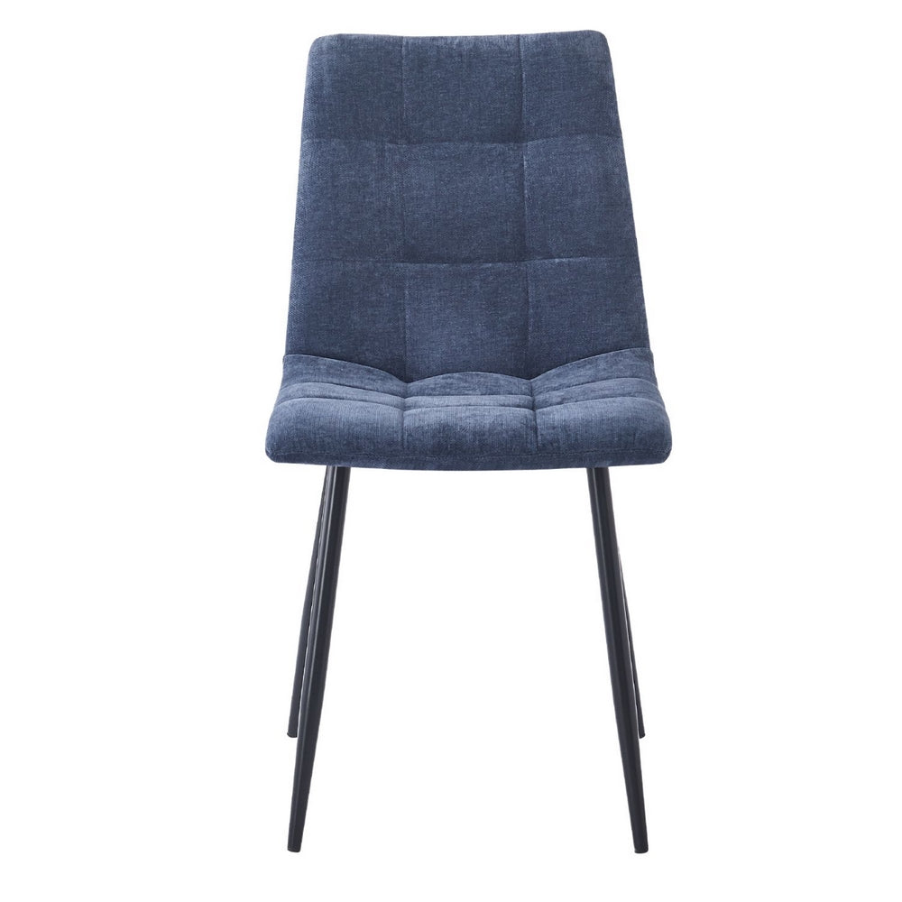 Set da 4 sedie da cucina in tessuto blu gambe nere - Chris