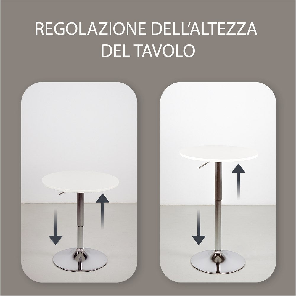 Tavolino da bar alto tondo bianco - Leon