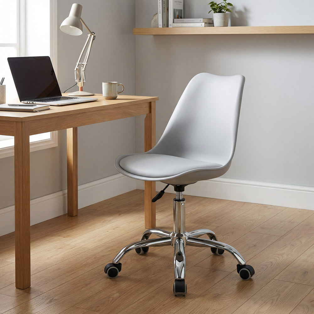 Sedia con ruote per ufficio grigia - May