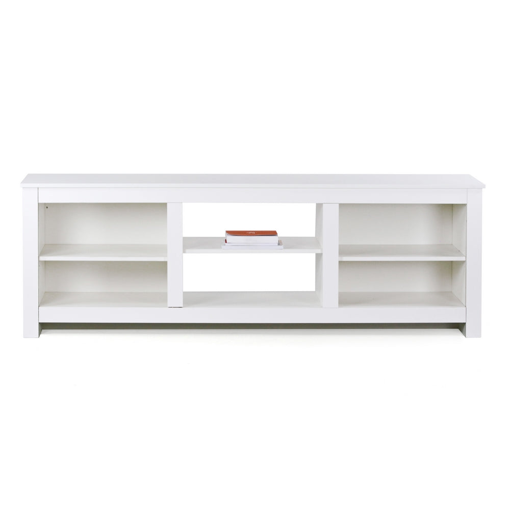 Mobile TV design bianco 180X42X60 cm con 6 ripiani