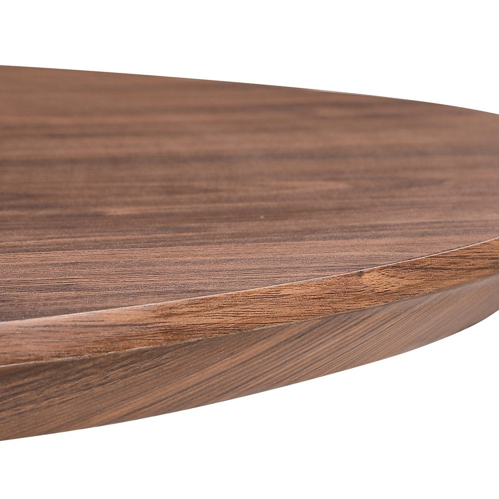 Tavolo tondo 140 cm con top effetto noce e gambe nere - Exten