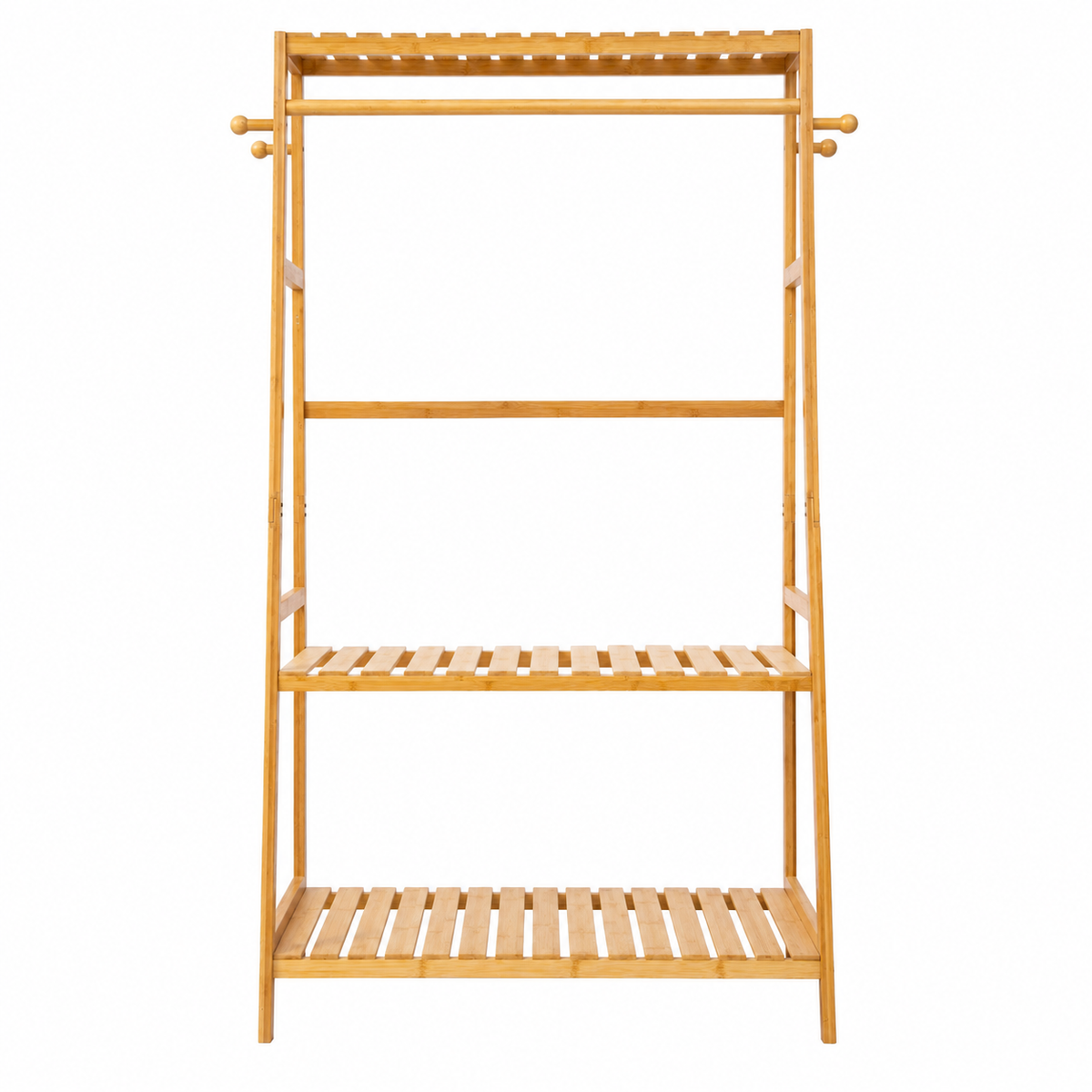 Appendiabiti in bambù con ripiani 80x43,5x118 cm - Samoa