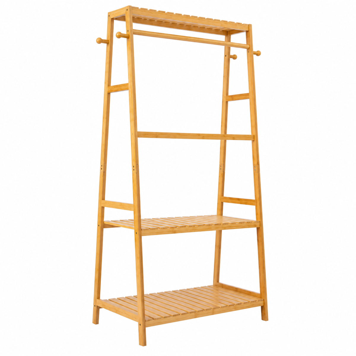 Appendiabiti in bambù con ripiani 80x43,5x118 cm - Samoa