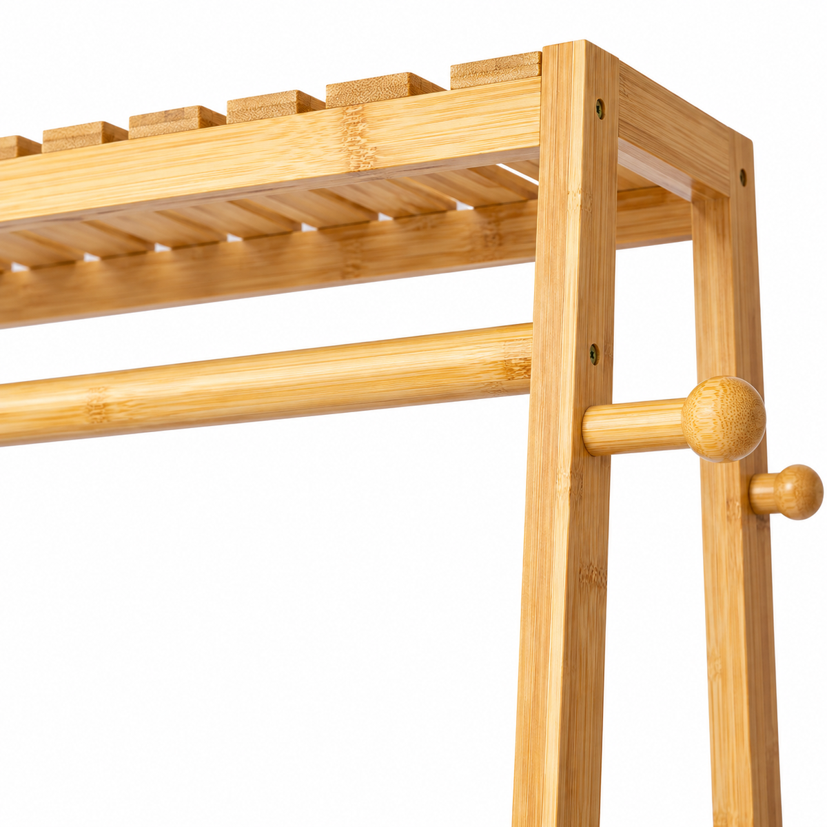Appendiabiti in bambù con ripiani 80x43,5x118 cm - Samoa