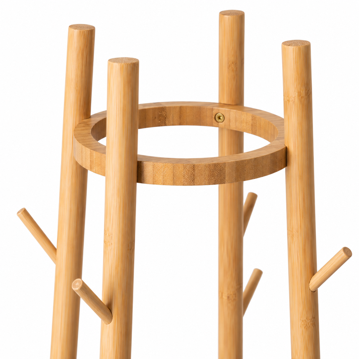 Appendiabiti in bambù con cesta 35x35x160 cm - Sapa
