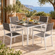 Set 2 sedie da giardino HDPE e metallo bianco e grigio - Andy