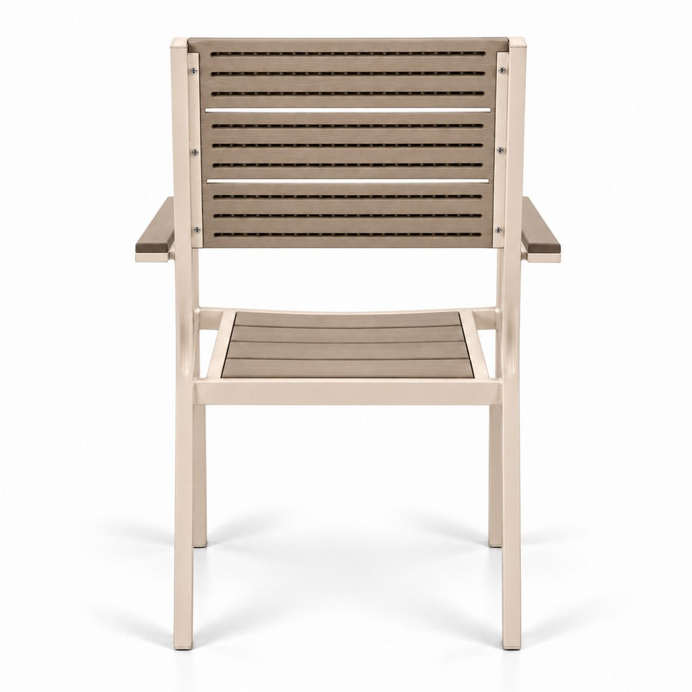 Set 2 sedie da giardino HDPE e metallo tortora 60x54x89 cm - Andy
