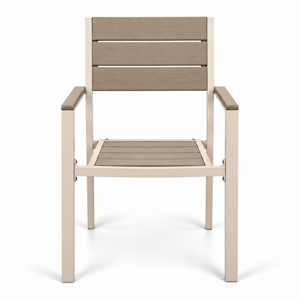Set 2 sedie da giardino HDPE e metallo tortora 60x54x89 cm - Andy