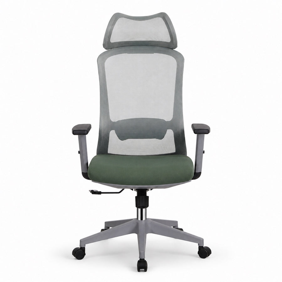 Sedia ufficio ergonomica in rete verde 65x67x115-125 cm - Jeff
