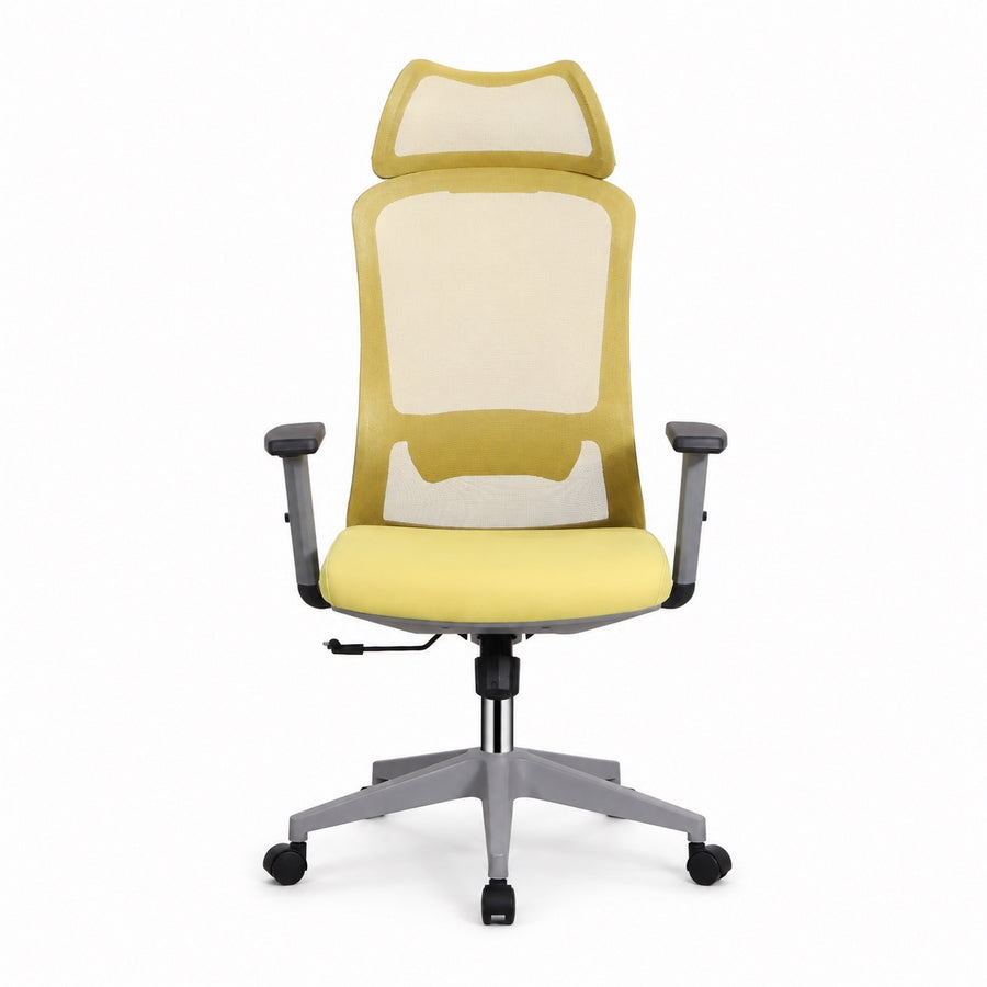 Sedia ufficio ergonomica in rete senape 65x67x115-125 cm - Jeff