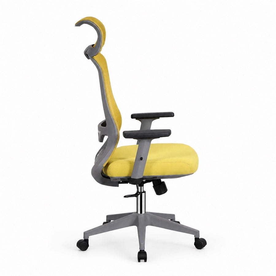 Sedia ufficio ergonomica in rete senape 65x67x115-125 cm - Jeff