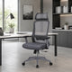 Sedia ufficio ergonomica in rete grigio scuro 65x67x115-125 cm - Jeff