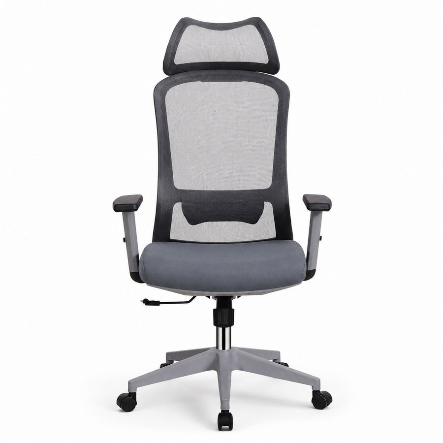 Sedia ufficio ergonomica in rete grigio scuro 65x67x115-125 cm - Jeff