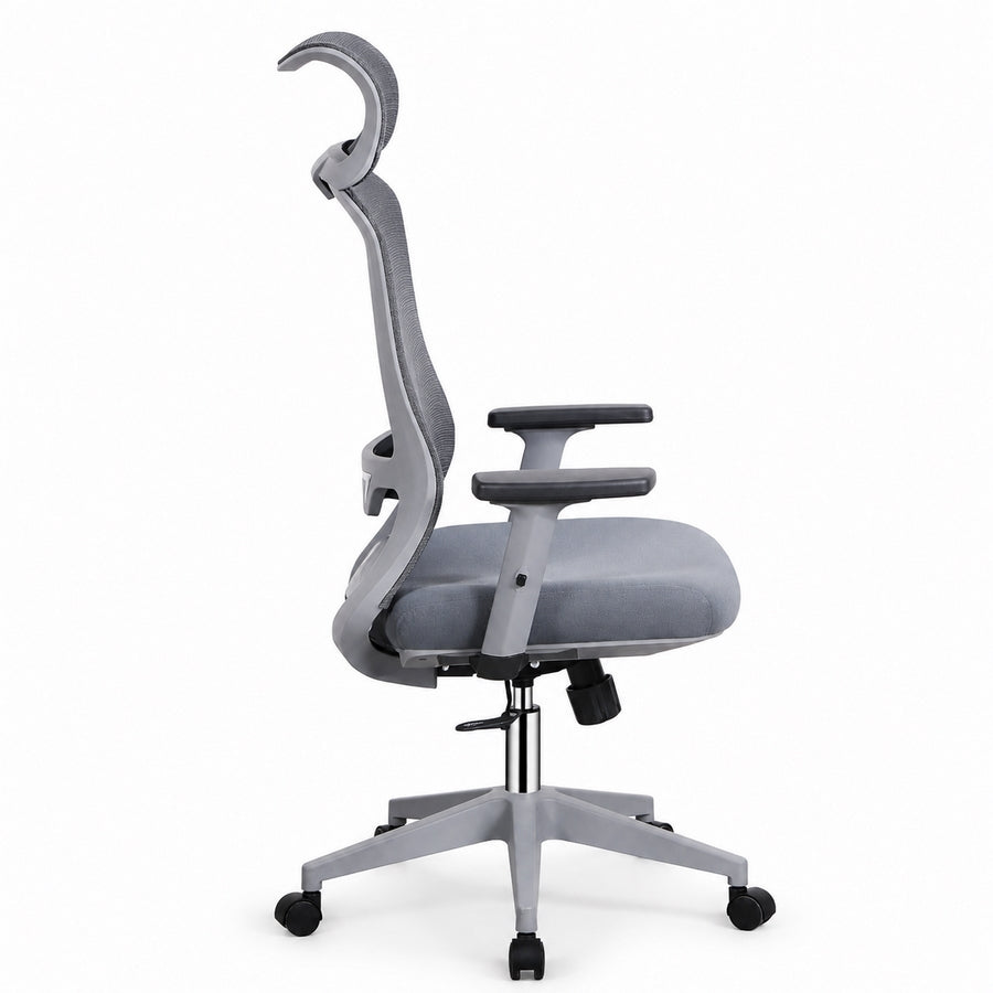Sedia ufficio ergonomica in rete grigio scuro 65x67x115-125 cm - Jeff