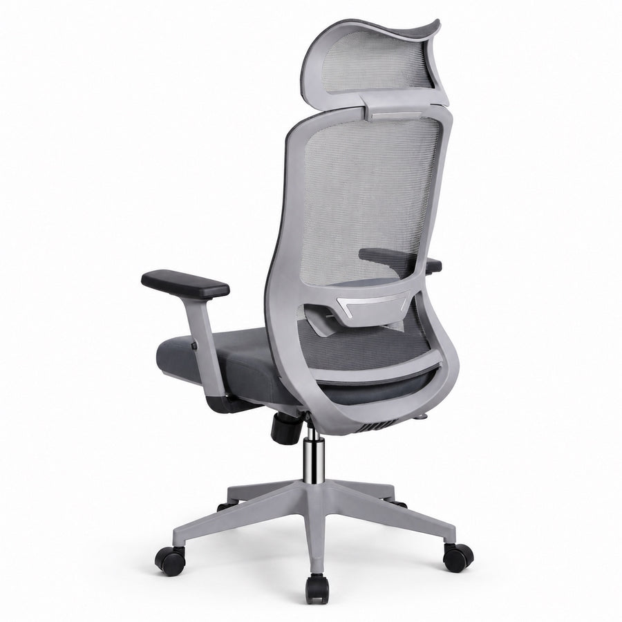 Sedia ufficio ergonomica in rete grigio scuro 65x67x115-125 cm - Jeff
