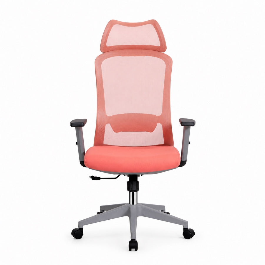 Sedia ufficio ergonomica in rete corallo 65x67x115-125 cm - Jeff
