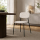 Set 4 sedie in tessuto beige e metallo nero - Hani