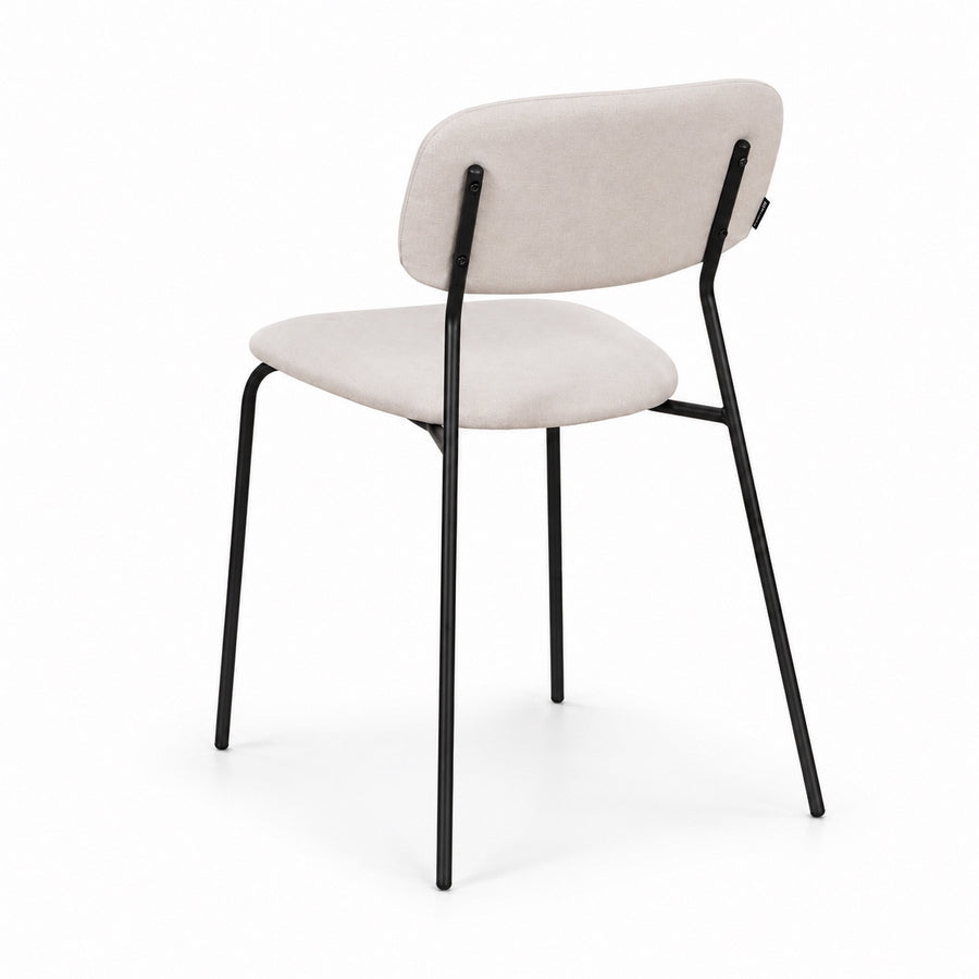 Set 4 sedie in tessuto beige e metallo nero - Hani