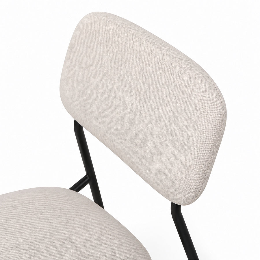 Set 4 sedie in tessuto beige e metallo nero - Hani