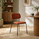 Set 4 sedie in tessuto terracotta e metallo nero - Hani