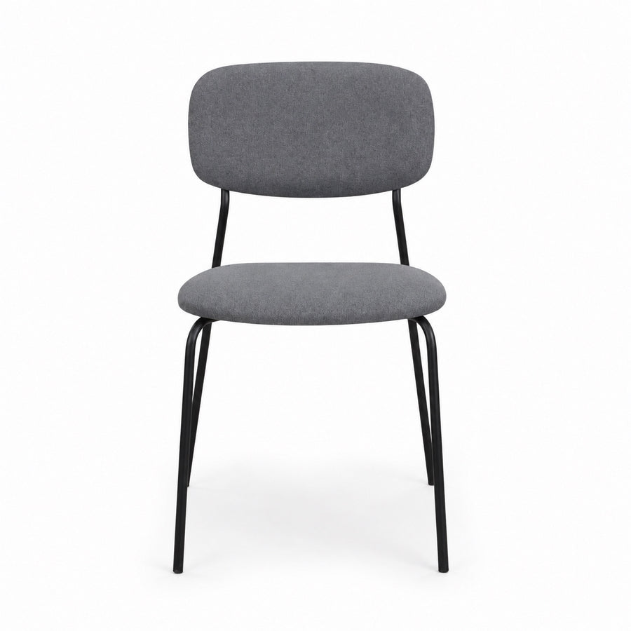 Set 4 sedie in tessuto grigio e metallo nero - Hani