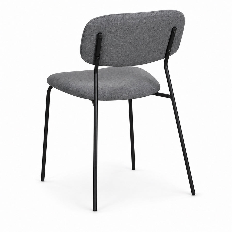 Set 4 sedie in tessuto grigio e metallo nero - Hani