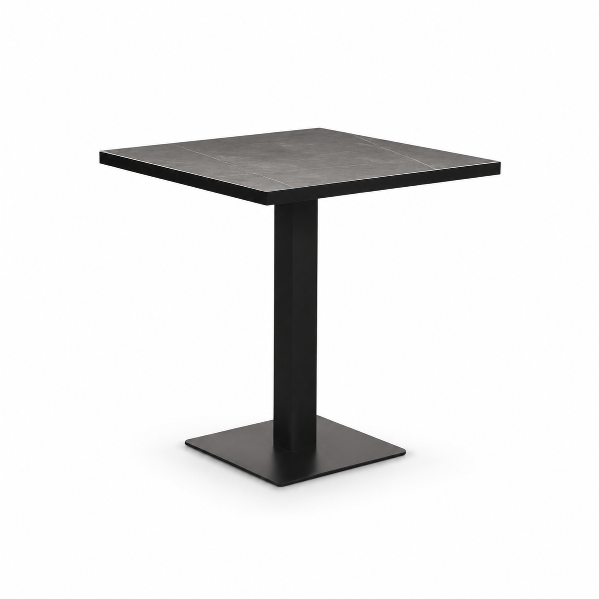 Tavolo nero con top in ceramica grigia 70x70x74 cm - Jago